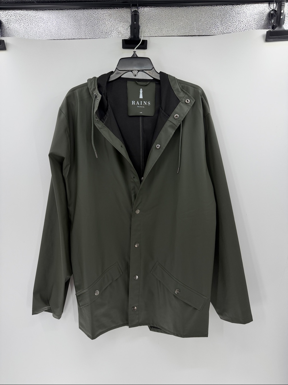 Rains Unisex Jacket - Green - L/XL - Flawed